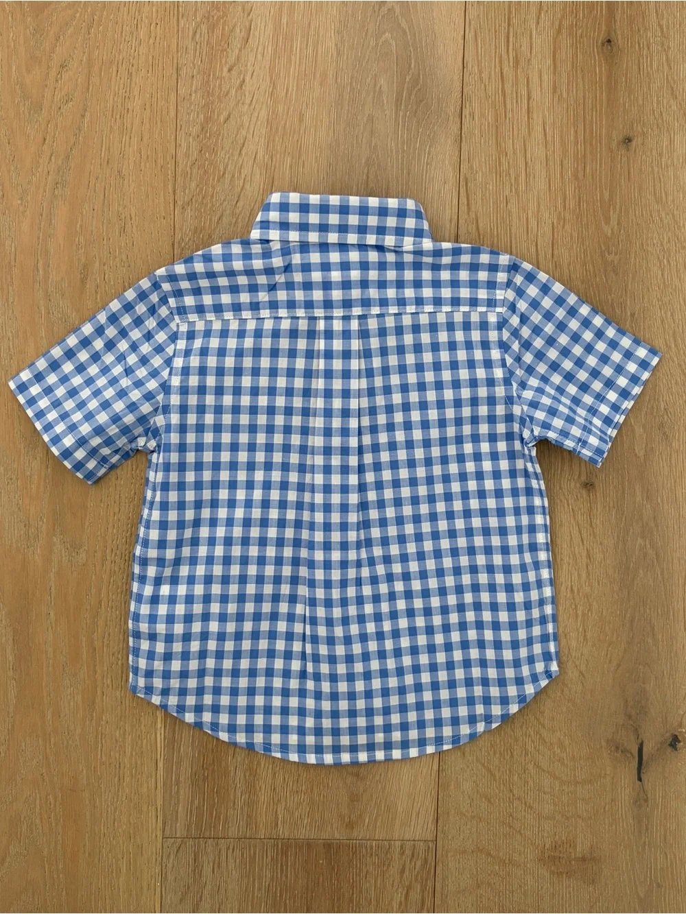 Ralph Lauren Baby Boys 18M Blue Gingham Button Down Shirt NWT Natural Stretch*O
